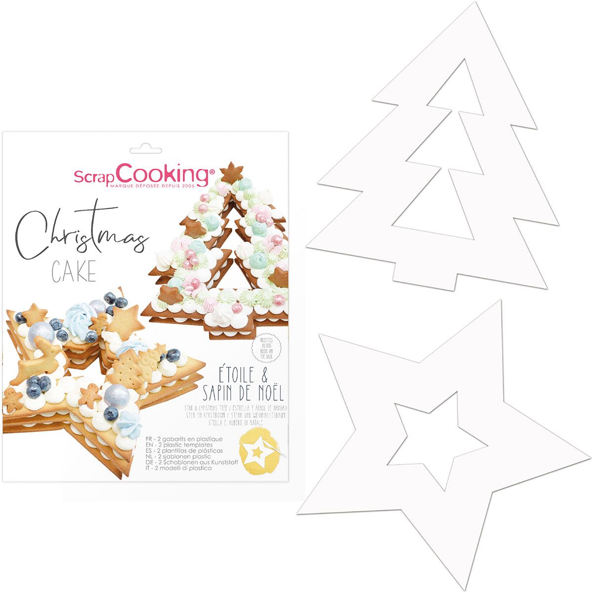 Christmas cake - šablony na vánoční dort sada 2 ks